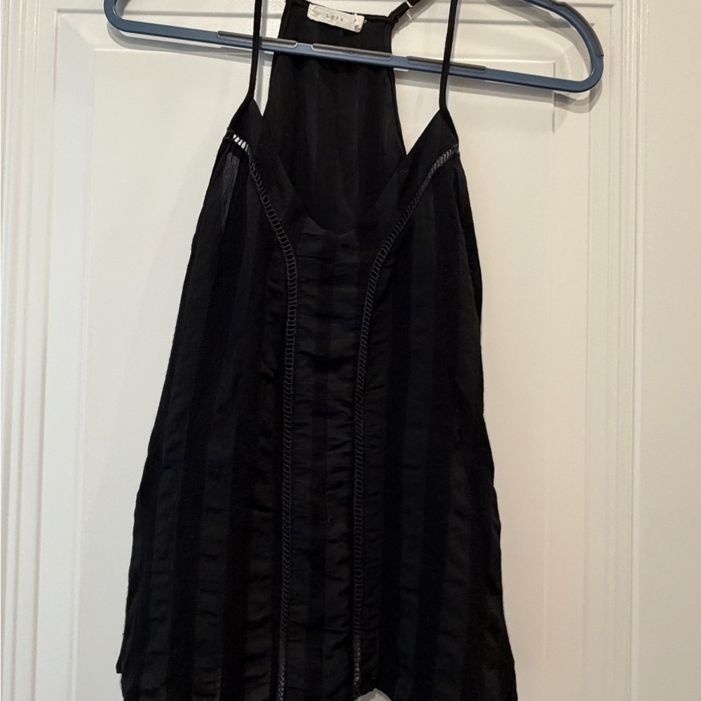 Lush Black Striped Tank Top